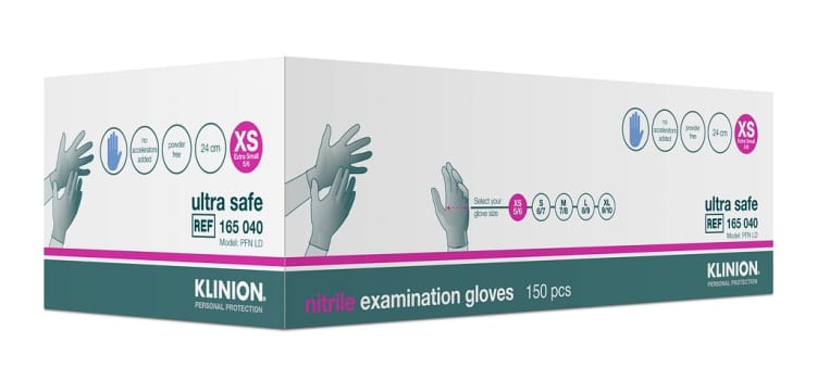 Klinion Ultra Safe tutkimuskäsine nitriili 24 cm XS