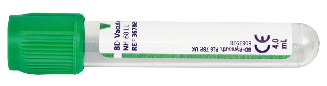 BD Vacutainer plasmaputki 5/4 ml Na-hepariini