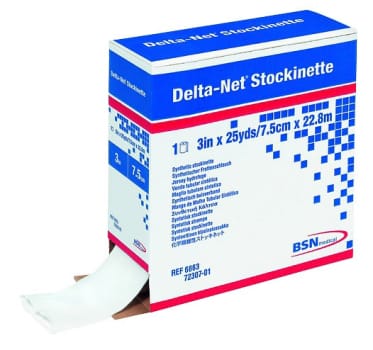 Delta-Net Stockinette kipsinalussukka 7,5 cm x 23 m valkoinen