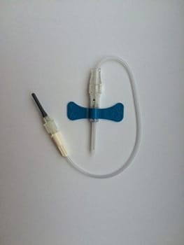 BD Vacutainer Push Button siipineula 25 G / 18 cm