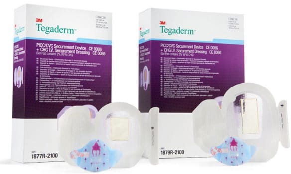 3M Tegaderm PICC / CVC -kiinnityslaite + CHG I.V. -suojasidos 1879R-2100, 10 x 15,5 cm