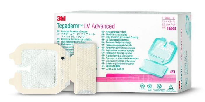 3M Tegaderm I.V. Advanced -suojasidos 1683, 6,5 cm x 7 cm