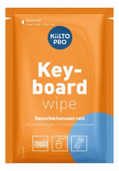 Kiilto Pro Keyboard Wipe desinfektiopyyhe ykspakattu