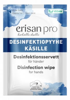 Erisan Pro desinfektiopyyhe käsille ykspakattu