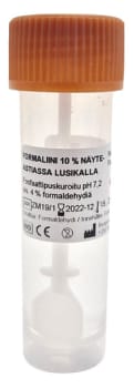 Formaliini 10 % puskuroitu pH 7,2 8 ml x 94 kpl, lusikkanäytepurkki 17 ml
