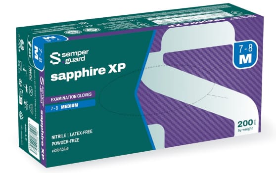 Semperguard Sapphire XP nitriilikäsine L/8.5 puuteriton