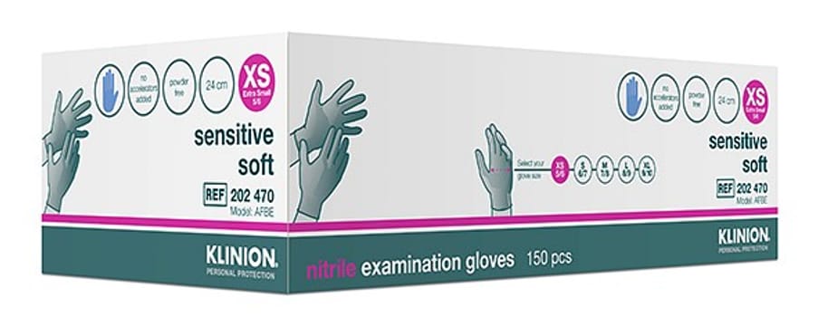 Klinion Sensitive Soft tutkimuskäsine nitriili sky blue XS