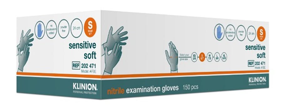 Klinion Sensitive Soft tutkimuskäsine nitriili sky blue S