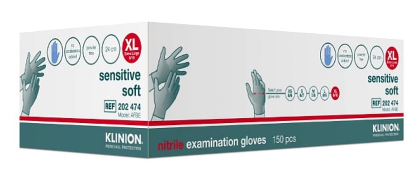 Klinion Sensitive Soft tutkimuskäsine nitriili sky blue XL