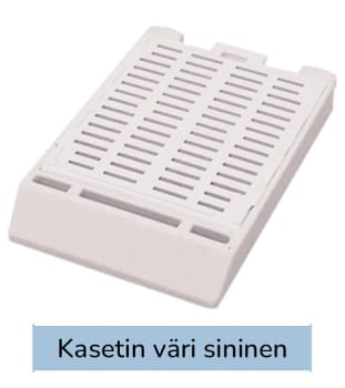 Laservalmis rutiinikasetti pinottu kannella sin