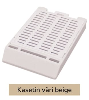 Laservalmis rutiinikasetti pinottu kannella beige