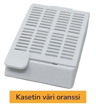 Laservalmis kudoskasetti pinottu oranssi