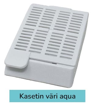 Laservalmis kudoskasetti pinottu aqua