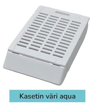 Laservalmis kudoskasetti pinottu aqua