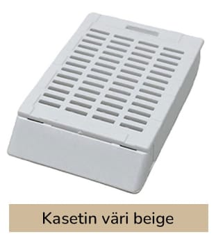 Laservalmis kudoskasetti pinottu beige