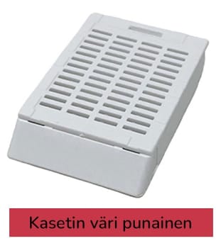 Laservalmis kudoskasetti pinottu punainen