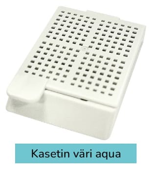 Laservalmis biopsiakasetti pinottu aqua
