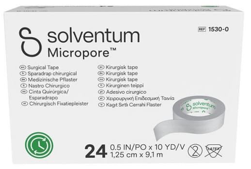 Solventum Micropore Kirurginen teippi 12 mm x 9,1 m