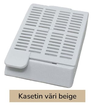 Laservalmis kudoskasetti pinottu beige