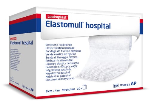 Elastomull Hospital elastinen kiinnitysside 8 cm x 4 m kääreetön