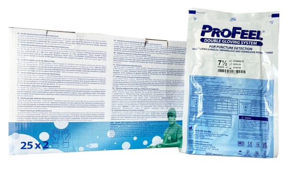ProFeel DHD -lateksinen kaksoisleikkauskäsine 6,5