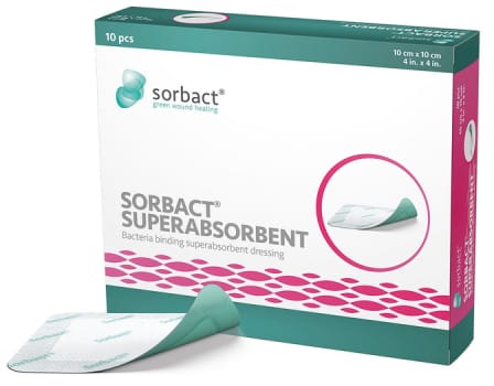 Sorbact Superabsorbent imevä haavasidos 10 x 20 cm