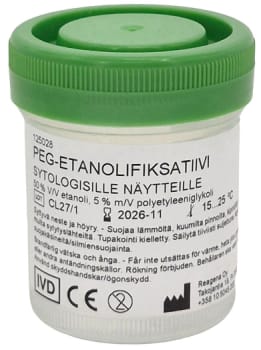 PEG-etanolifiksatiivi 25 ml x 120 kpl, näytepurkki 60 ml