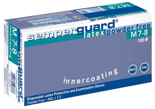 Semperguard käsine lateksi puuteriton M