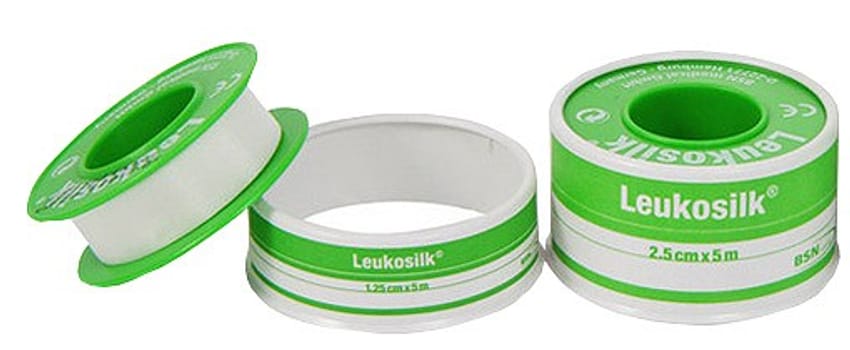 Leukosilk silkkiteippi 2,50 cm x 5 m kelalla