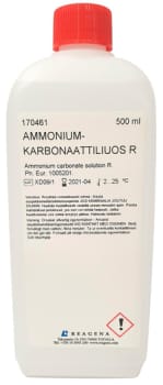 Ammoniumkarbonaattiliuos R n. 1,0 mol/l 500 ml