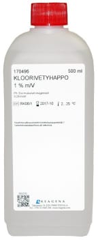Kloorivetyhappoliuos 1% m/V 500 ml