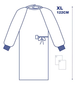 Leikkaustakki vahvistamaton XL 130cm 365 Healthcare