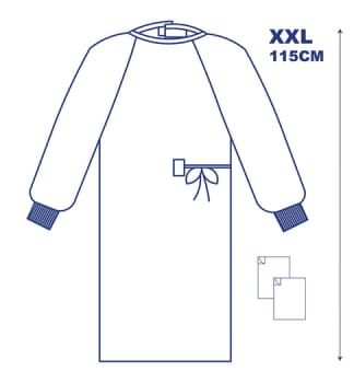 Leikkaustakki vahvistamaton XXL 124cm 365 Healthcare