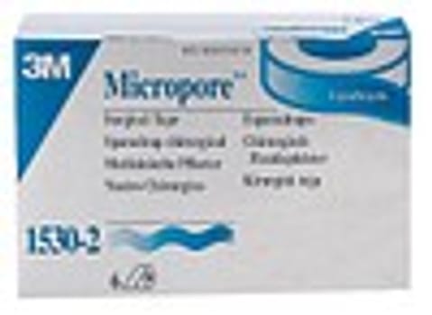 Micropore, fikseringstape, beige, 2,5 cm x 9,1 m