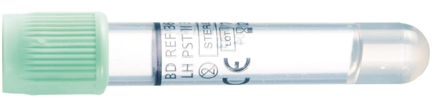 Vakuumrör vacutainer li-hep gel 5/3ml ljusgrön transp 100st/fp