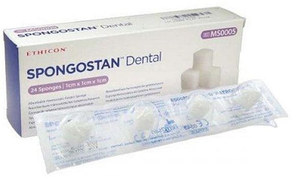 Spongostan, dental, hæmostatisk gelatinesvamp, steril, 1 cm x 1 cm x 1 cm