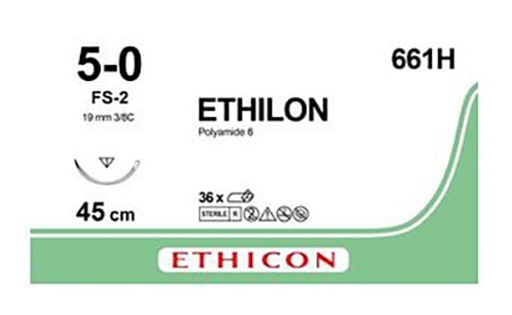 Sutur Ethilon EH661H 5-0 FS-2 45cm sort