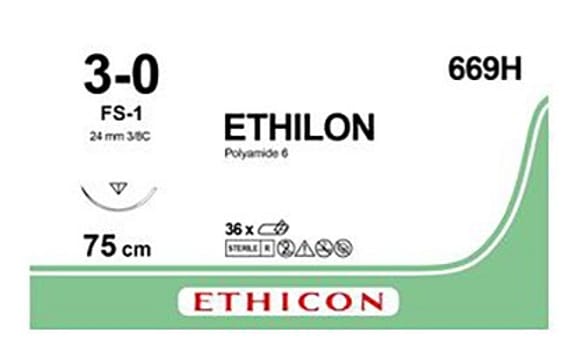 Sutur Ethilon 669H 3-0 FS-1 75cm sort