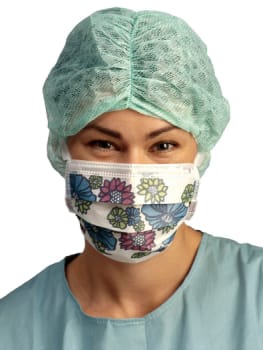 Barrier, maske, dugfri, grøn med kopform, II, bindebånd