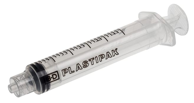 Spruta 3-Delad, 5 Ml Luerlock Gradering 0,2 Ml Latexfri Plastipak