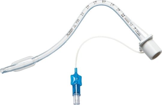 Rüsch trachealtube, Safety Silk præformet tube, nasal med cuff, steril, 4,5 mm