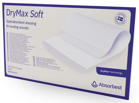 DryMax Soft, højabsorberende polymerkompres, steril, 10 cm x 20 cm