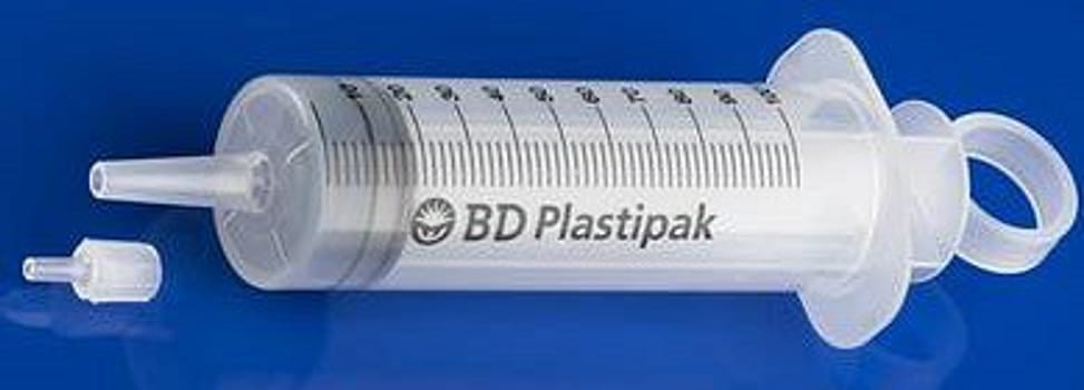 Plastipak, 3-komp. sprøjte grad/2 ml, kat.ansats/luerkon., st, 100 ml