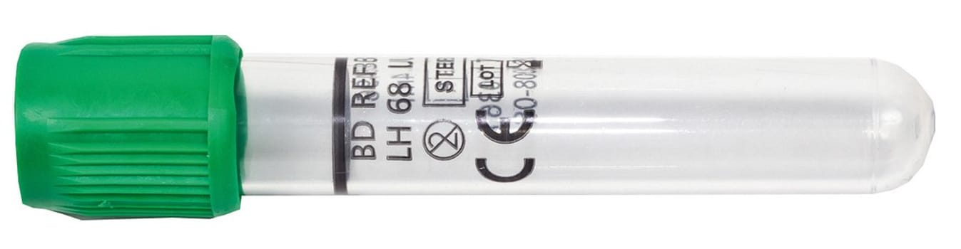 Vakuumrör vacutainer li-hep 5/4ml grön transparent