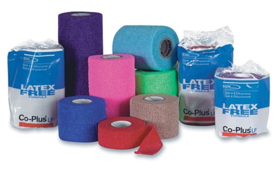 Co-Plus, selvhæftende bind, beige, latexfri, 7,5 cm x 2 m