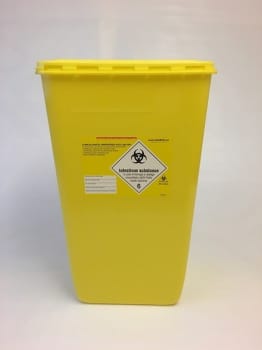 Kanylebøtte 50L m/lokk gul