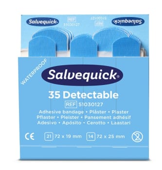 Plaster Salvequick for næringsmiddel blå vanntett