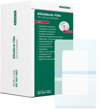 Bandasje transparent Kliniderm Film m/pad 10x25cm