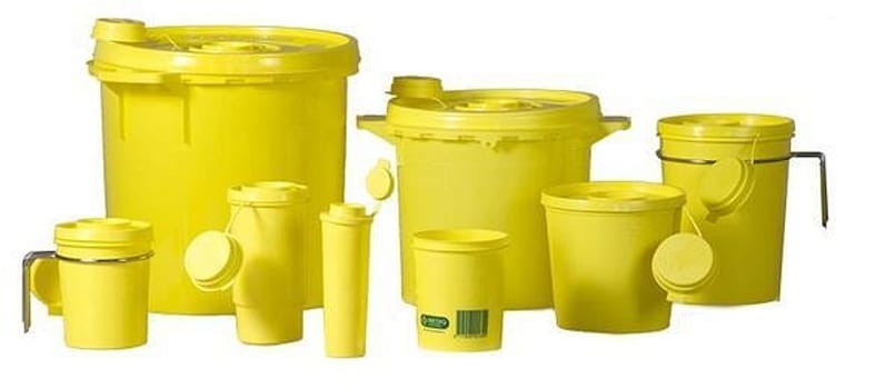 Kanyleboks med lokk 0,2L, gul