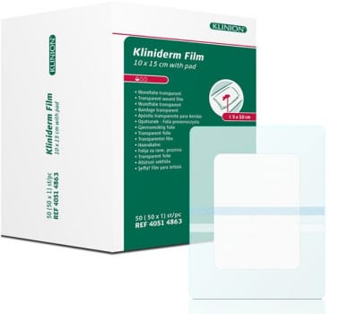 Bandasje transparent Kliniderm Film m/pad 10x15cm